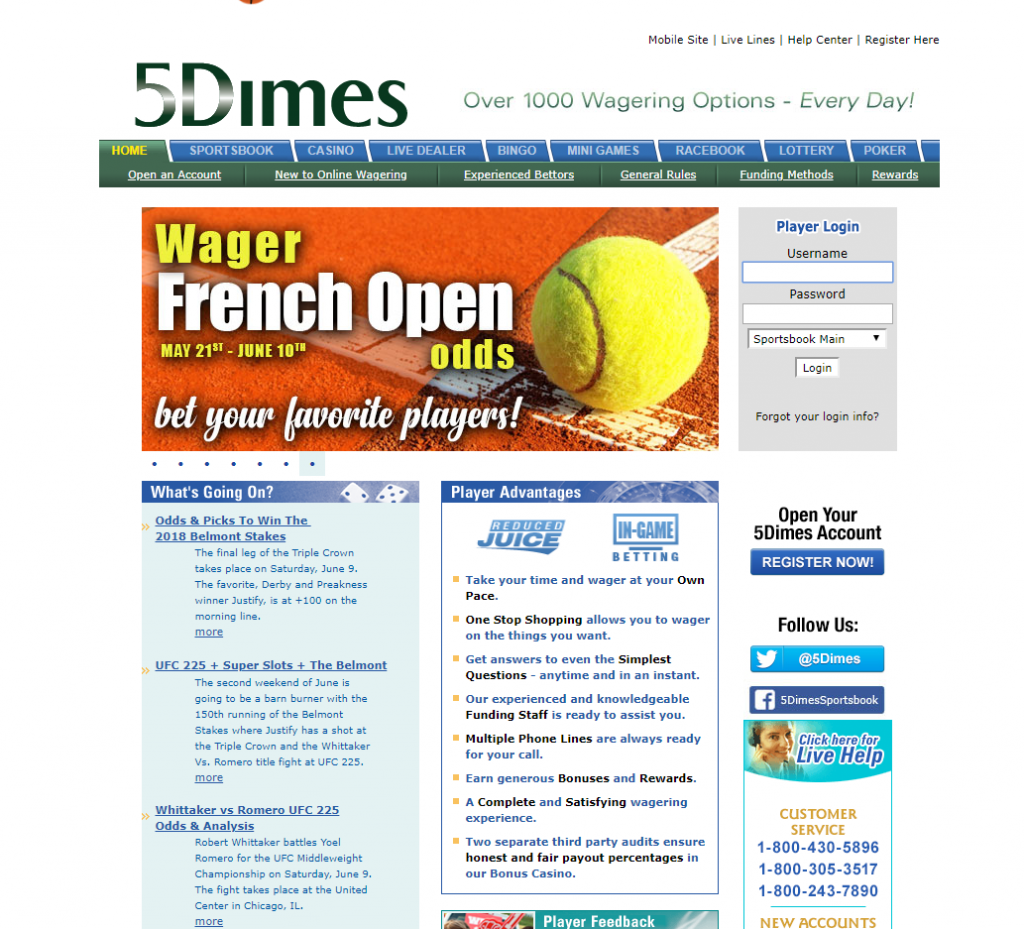 5dimes live lines sportsbook